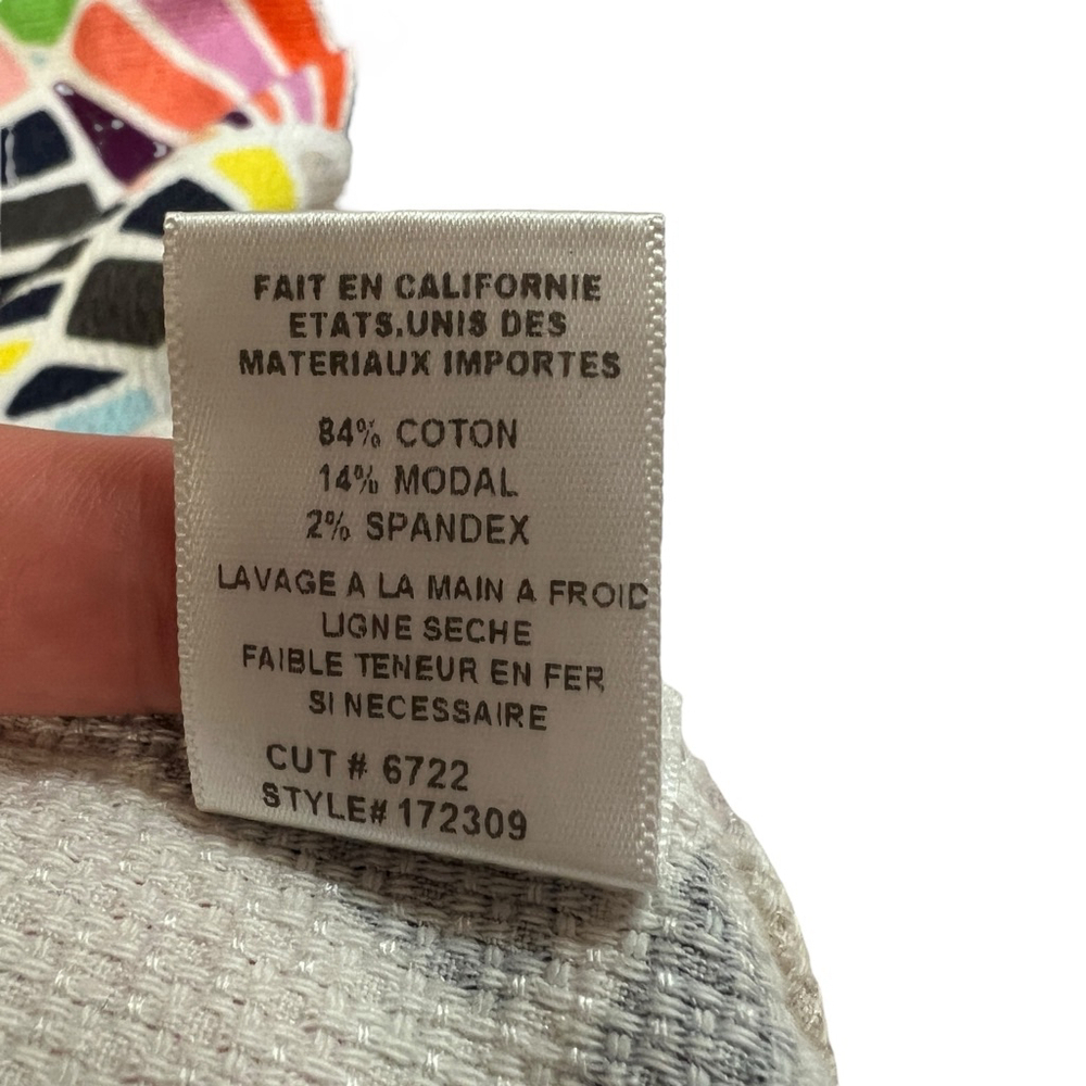Trina Turk Multicolor Fan Print Sheath Dress Sleeveless Pockets Cotton Size 4 - Picture 9 of 16